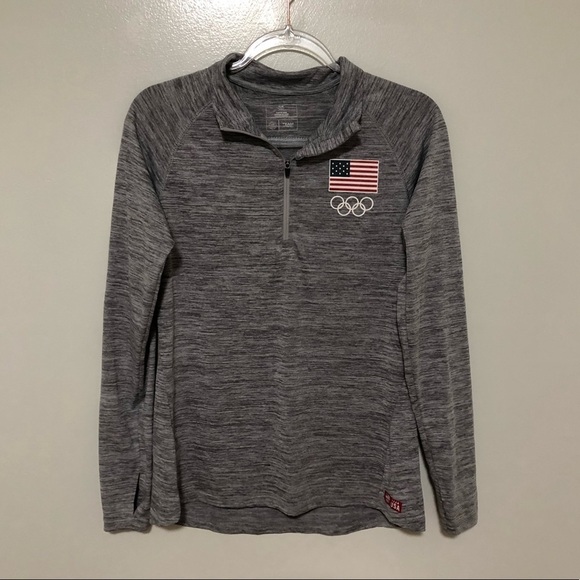 Team Apparel Gray Long Sleeve Tee with Flag Design - Picture 1 of 9